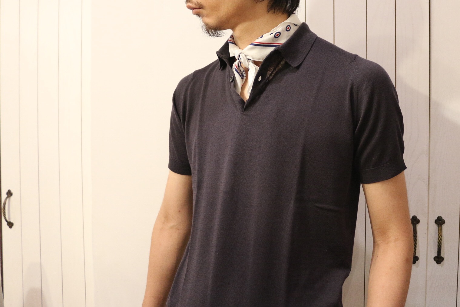 JOHN SMEDLEY ニットポロ　生成 XL JOHN SMEDLEY - 【EASY FIT】FOLKE シーアイランドコットン 30