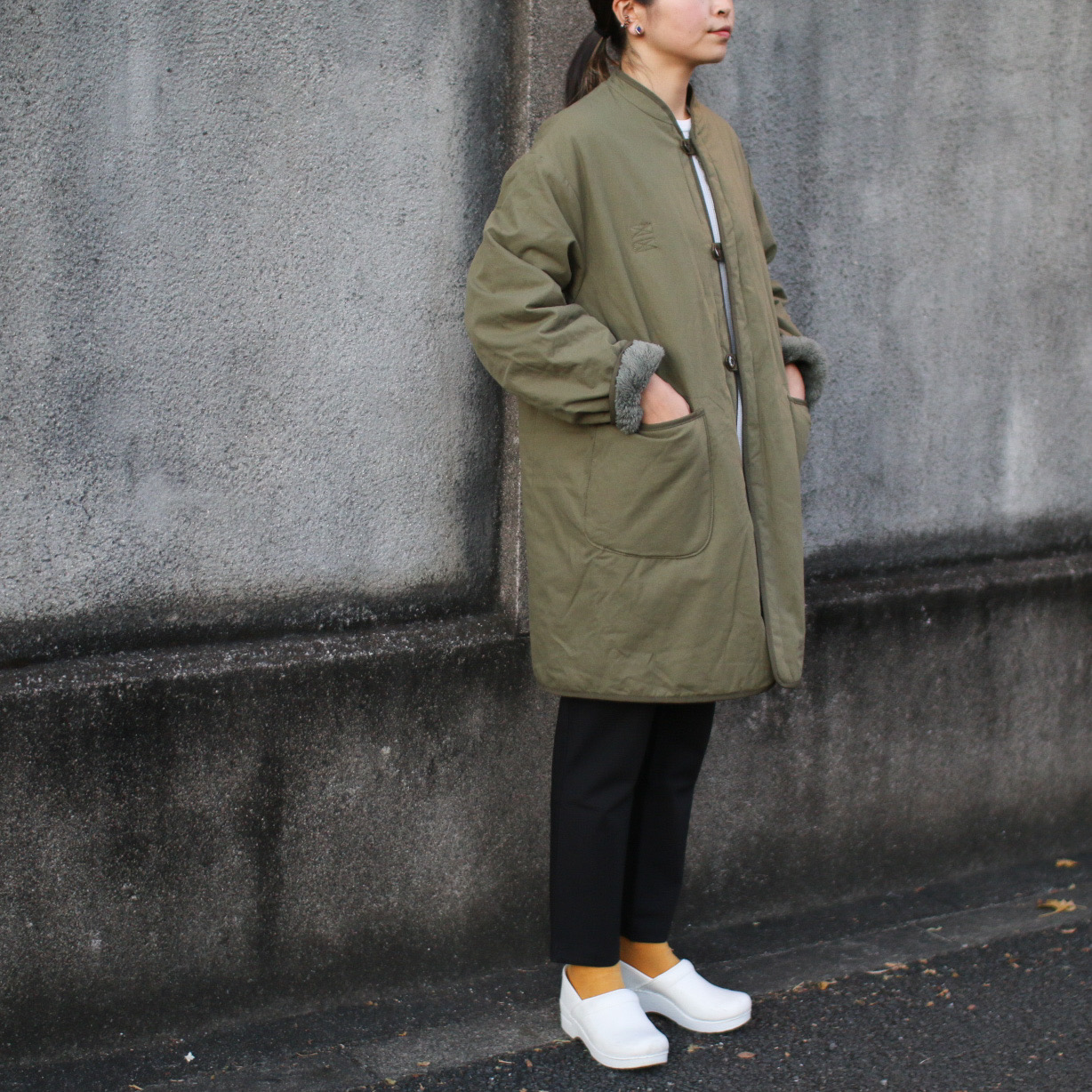 ジャケット・アウター ARMY TWILL BROKEN TWILL REVERSIBLE COAT ARMY TWILL_Broken Twill×Fleece Reversible Coat | Fuzzy Clothed
