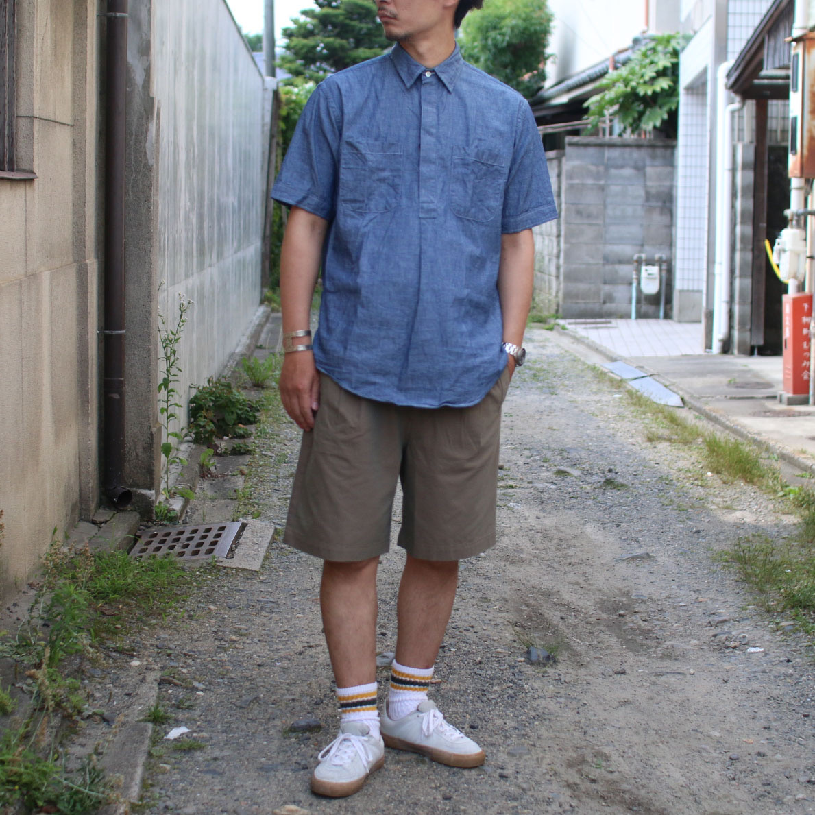 ケネスフィールド シャンブレー プルオーバーシャツ ケネスフィールド シャンブレー プルオーバーシャツ