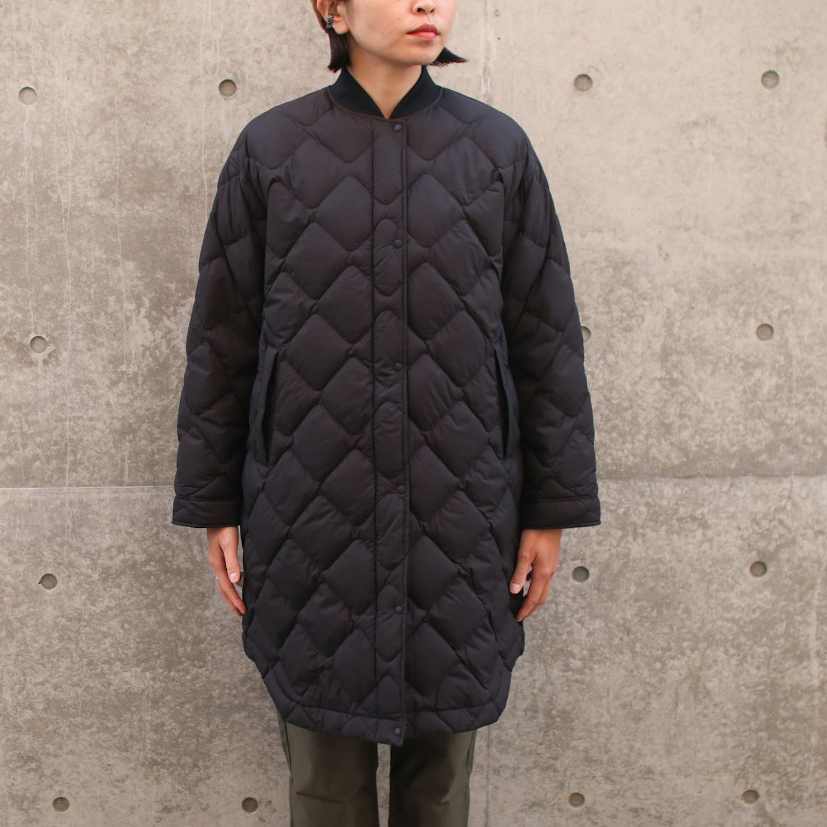 unfil band collar coat